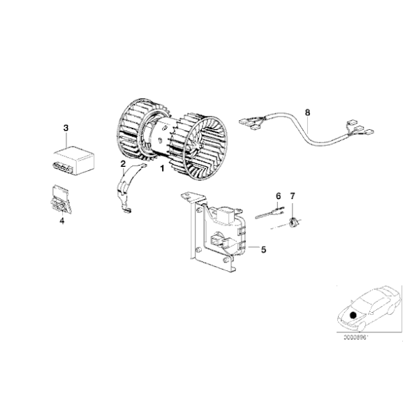 64518398838 Sterownik nagrzewnicy BMW E46 Z3 316 318 320 323 328 - 64518398838 - Części oryginalne BMW Łódź | Sklep internetowy BMW