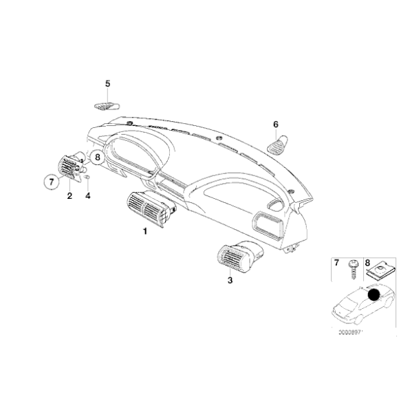 Osłona dyszy odmrażacza prawa BMW Z3 2.8 3.0i 1.8 1.9 2.0 2.5 3.0i M3 - 64228399936