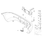 Podkładka tablicy rejestracyjnej Osłona gruntowana zderzaka tył BMW E36 Z3 - 51128410904