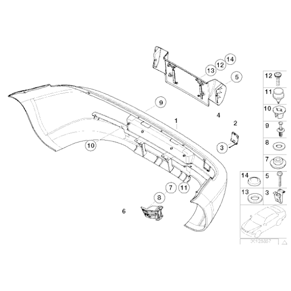 Podkładka tablicy rejestracyjnej Osłona gruntowana zderzaka tył BMW E36 Z3 - 51128410904