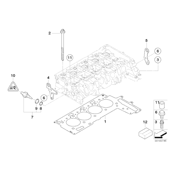 Uszczelka głowicy BMW E60N E61N E81 E83 E84 E90 E91 E92 E93 X3 X1 320d 316d 318d 116d 118d 120d 520d N47 - 11128506130