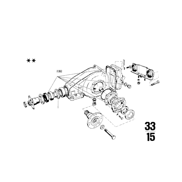 Kpl. podkładek dystansowych mostu tył BMW 114 E21 E30 E36 - 33129065181
