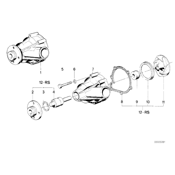 AT-Pompa wody BMW E34 524td M21 - 11519071564