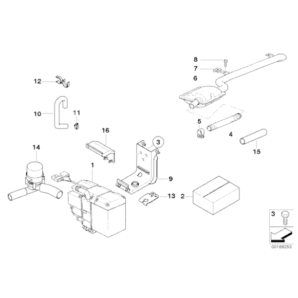 Zestaw naprawczy ogrzewania postojowego BMW E39 E38 E60 E61 525d 530d 520d 730d 740d 520i 530i 545i 550i M5 - 64129145099