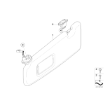 Uchwyt osłony przeciwsłonecznej HIMMELGRAU 60 BMW E62 E64 - 51169151529