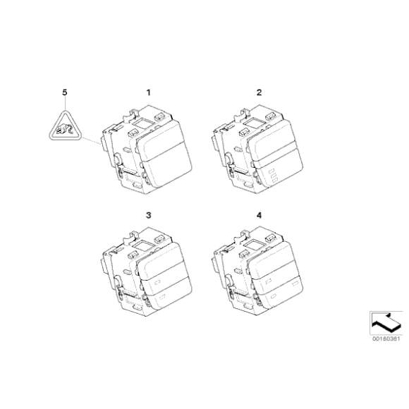 Zestaw przełączników konsoli środkowej BMW E60N E61N 520 523 525 528 530 535 540 550 M5 - 61319159887