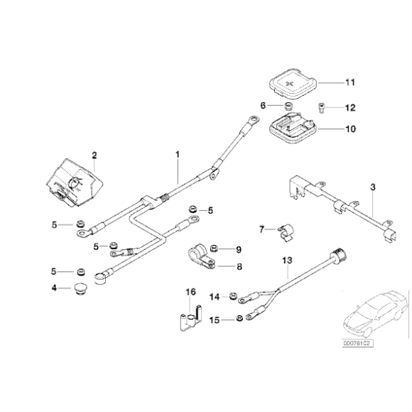 Podstawa B+ klemy akumulatora BMW E38 E39 730i 735i 740i 535i 540i M5 - 12521702102