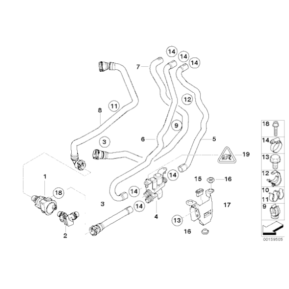 Dodatkowa pompa wody BMW E70 E71 F15 F16 3,0d 3,5d 4,8i 25d 30d 40d M50d - 64119197085