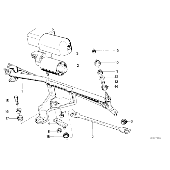 Drążek napędowy mechanizmu wycieraczek BMW E30 316i 318i 320i 323i 325i 325e 325ix - 61611370796