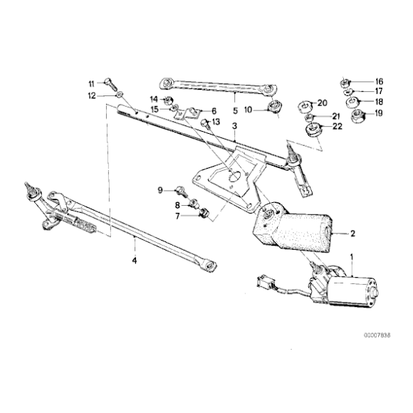 Osłona gumowa mechanizmu wycieraczek BMW E23 E30 316 318 320 323 325 324 M3 728 745 732 735 - 61611370800
