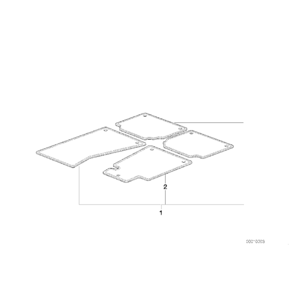 Komplet dywaników welurowych miękkich ANTHRAZIT BMW E36 316 318 320 323 325 328 M3 - 51479403925