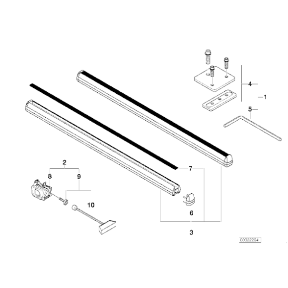 Osłona profilu bagażnika dachowego górna BMW E30 E32 E34 E36 E38 E39 E46 E53 X5 E61 E83 X3 E91 Z3 - 82129413122