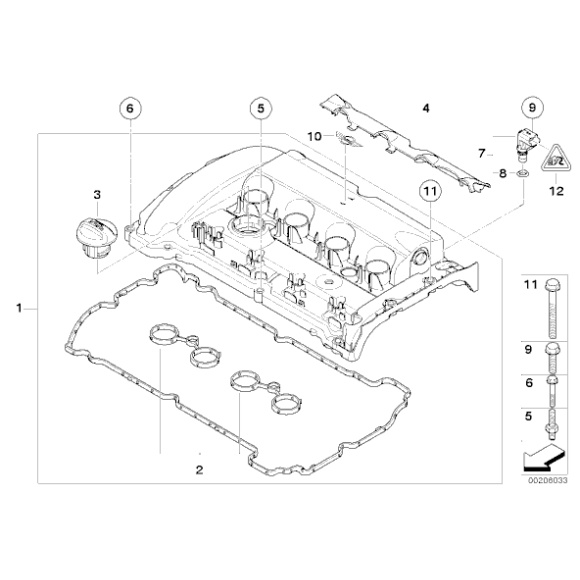 Uszczelka pokrywy zaworów MINI R55 R56 R57 R58 R59 Cooper N14 - 11127572851