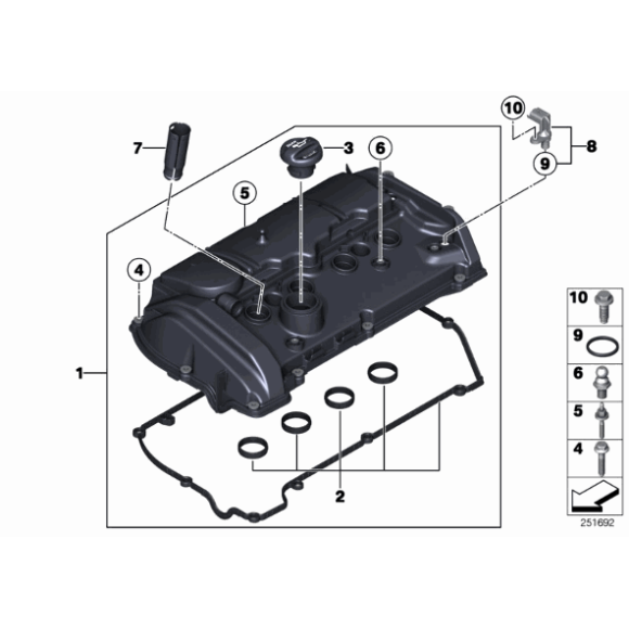 Uszczelka pokrywy zaworów BMW F20 F21 F30 F31 MINI R55 R57 R58 R59 R60 R61 114 116 118 316 320 - 11127582400