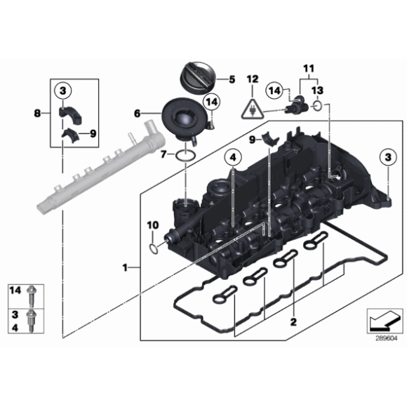 Króciec wlewu oleju BMW E84 E90 E91 F20 F21 F25 F30 F31 F34 F36 - 11127810585
