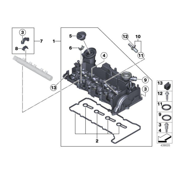 11128511814 Uszczelka pokrywy BMW X1 E90N F07 F10 F20 F25 F30 MINI 1,8d 2,0d 1,6d N47N - 11128511814 - Części oryginalne BMW Łódź | Sklep internetowy BMW