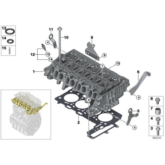 11128513128 Śruby głowicy BMW E60 E81 E83 E87 E90 F10 F20 F30 1,8d 2,0d 2,3d N47 MINI F54 F56 F57 F60 - 11128513128 - Części oryginalne BMW Łódź | Sklep internetowy BMW