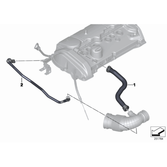 Przewód odpowietrzający BMW F20 F21 F30 F31 114i 116i 118i 316i 320i ed - 11157608144