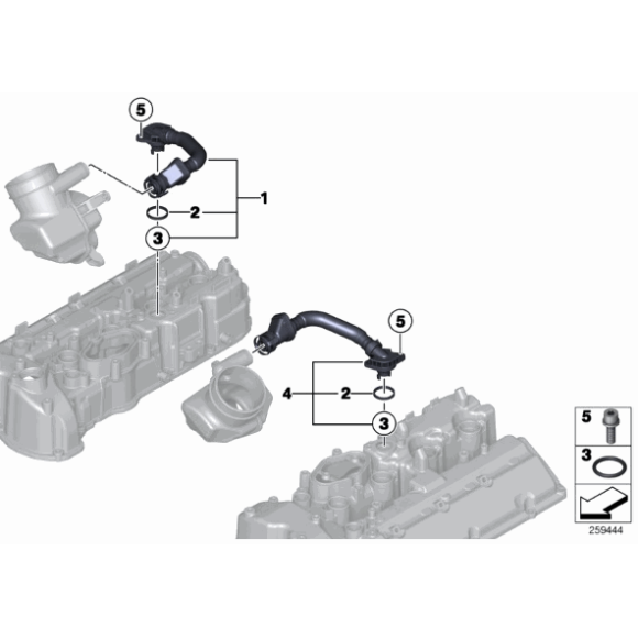 Przewód elastyczny odpowietrzający lewy odma BMW F06 F10 F12 F13 M5 M6 ZYL. 5-8 - 11157843151