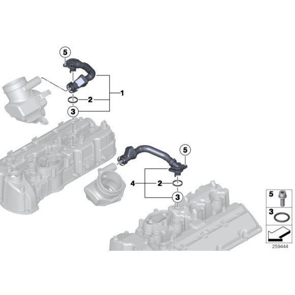 Przewód elastyczny odpowietrzający lewy odma BMW F06 F10 F12 F13 M5 M6 ZYL. 5-8 - 11157843151