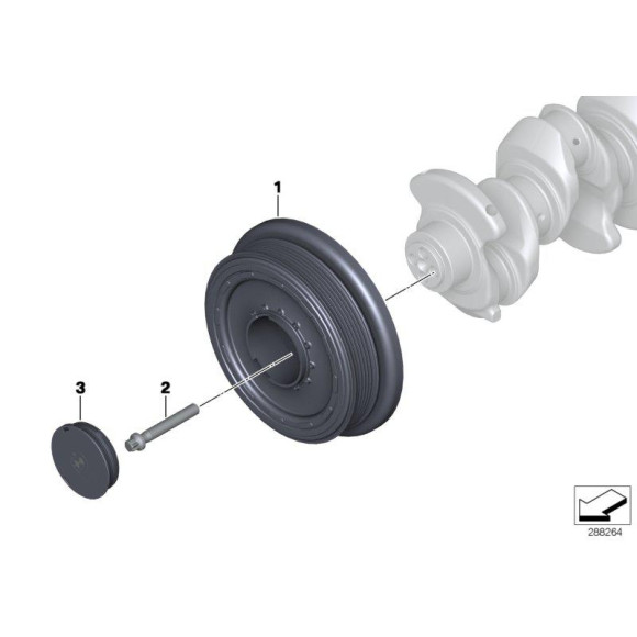 Koło pasowe wału BMW X1 E90 F07 F10 F20 F25 F30 114 116 118 120 316 318 320 520 518 - 11238512072