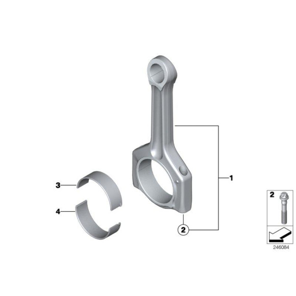 Korbowód BMW E84 F07 F10 F11 F15 F20 F25 F30 F31 F36 520 528 125 220 228 320 328 420 428 - 11247624616
