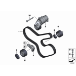 Uchwyt rolki paska BMW E70 E71 X5 X6 F01N F07 F10 F11 F12 F13 F15 F16 640 535 740 - 11287589983