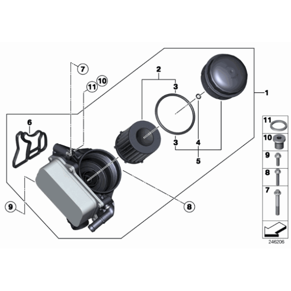 Filtr oleju BMW E84 X1 20iX 28iX F11 528iX F25 X3 F30 335i F32 435i - 11427634292