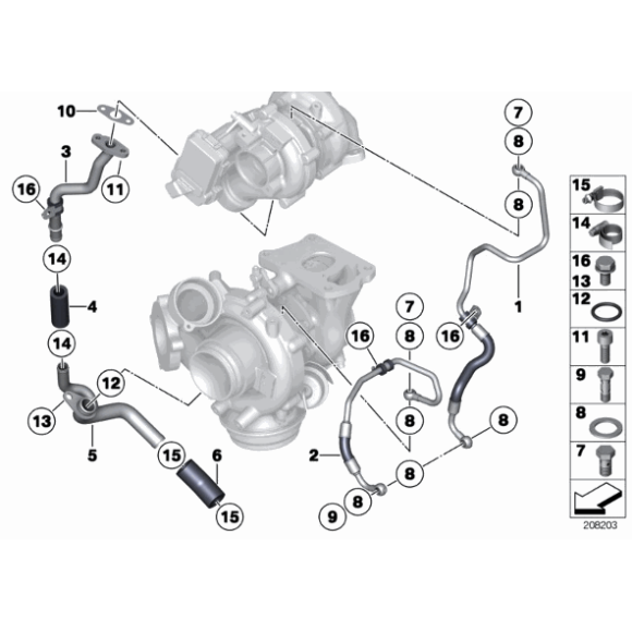 Przewód olejowy BMW F01 F06 F07 F10 F11 F12 F13 F15 F16 F25 F26 F30 F31 F32 F33 F34 F36 - 11428508038