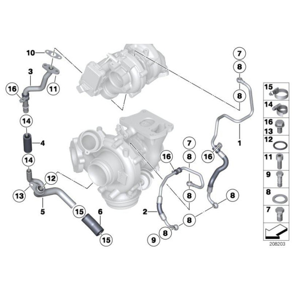 Przewód olejowy BMW F01 F06 F07 F10 F11 F12 F13 F15 F16 F25 F26 F30 F31 F32 F33 F34 F36 - 11428508038
