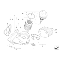 Filtr oleju BMW E39 E38 E46 X5 525d 530d 730d 330d 330xd M57 - 11428513375