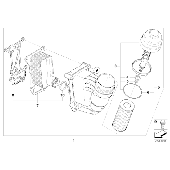 Uszczelka magistrali podstawy filtra oleju BMW E70N E90N E93 E91N F01 F07 F10 525d 535d 530d 730d 740d 325d 330d 30dX - 11428513