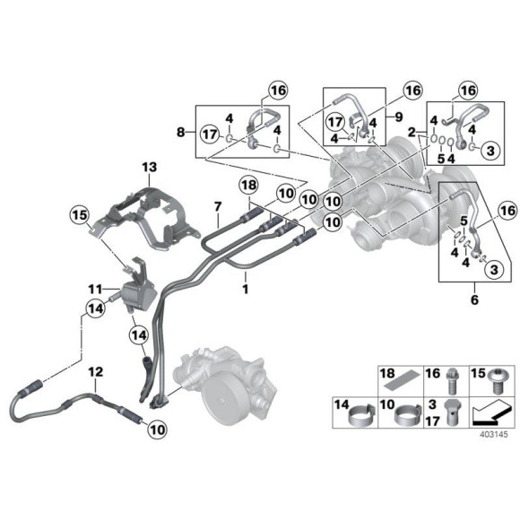 Dodatkowa pompa wody elektryczna BMW E70 E71 F01 F07 F10 F11 F12 F15 F16 650 550 M6 M5 750 - 11517629916