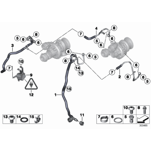 Dodatkowa pompa wody elektryczna BMW E70 E71 F01 F07 F10 F11 F12 F15 F16 650 550 M6 M5 750 - 11517629916