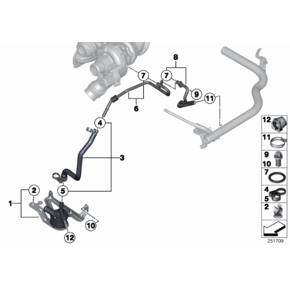 Wąż dopływu BMW F20 F21 F30 F31 114 116 118 316 318 320 - 11537600591