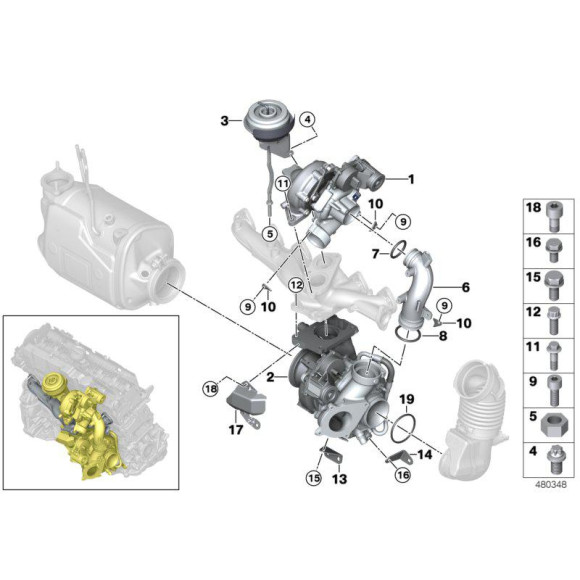 11657823036 Uchwyt montażowy przewodu turbosprężarki BMW E70 E71 E84 F01 F06 F07 F10 F11 F12 F15 F20 F25 F30 F31 G01 G02 G05 G06 G11 G15 G30 - Części oryginalne BMW Łódź | Sklep internetowy BMW
