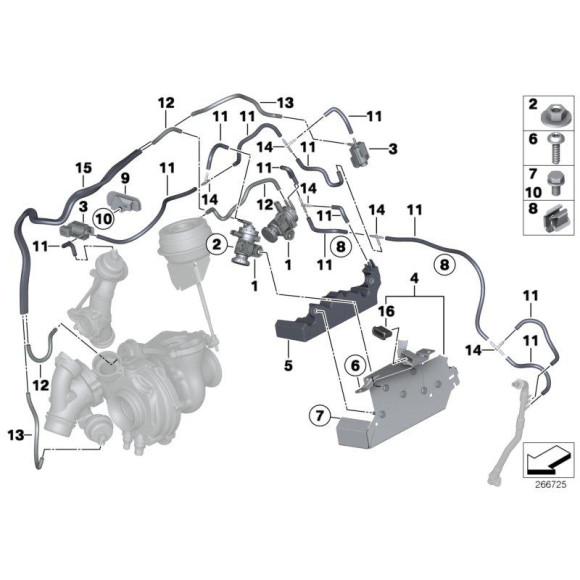 11658515511 Uchwyt turbosprężarki BMW E84 F10 F15 F20 F11 F21 F30 F32 F34 F33 F22 125d 225d 325d 425d 525d 525dX 25dX - 11658515511 - Części oryginalne BMW Łódź | Sklep internetowy BMW