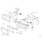 Uchwyt halogenu lewy BMW E24 635CSi M635CSi - 63171373325