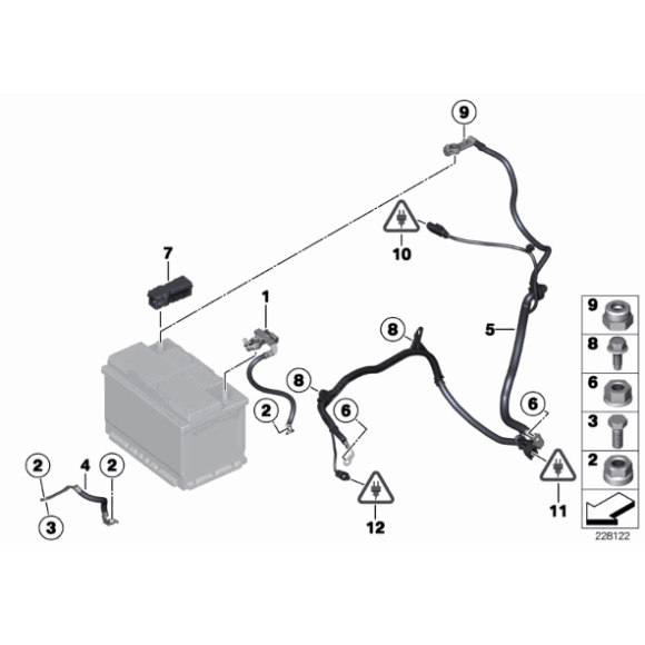 Przewód akumulatora minus IBS BMW E60 E61 E70 X5 E71 X6 E93 MINI R55 R56 R57 R58 R60 R61 - 12427603567