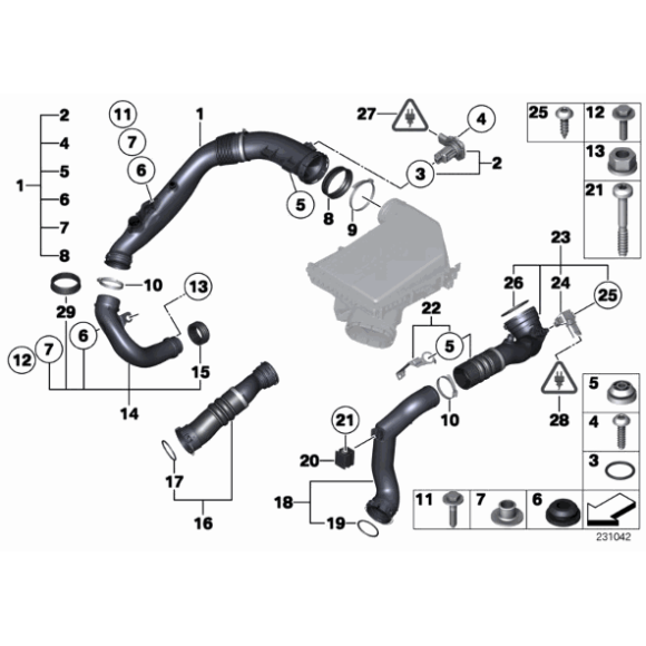 Przewód intercoolera prawy BMW F01N F06 F07 F10 F11 F12 F13 - 13717583728