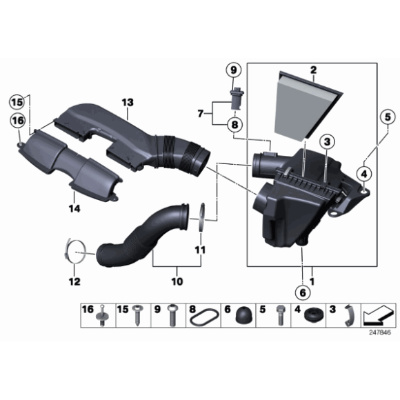 Kanał dolotowy filtra powietrza BMW E84 X1 16i 20i 28i 28iX 20iX - 13717588279