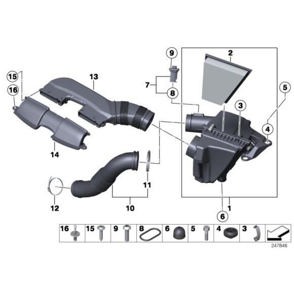 Kanał dolotowy filtra powietrza BMW E84 X1 16i 20i 28i 28iX 20iX - 13717588279
