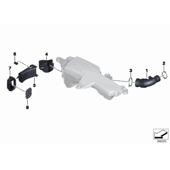 Przewód powietrza BMW F20 F21 F30 F31 114i 116i 118i 120i 316i 320i N13 - 13717597586