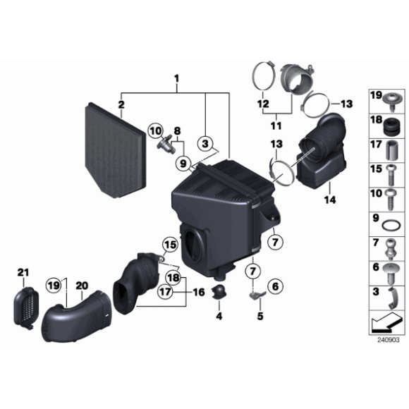 13717601870 Kanał dolotowy BMW F25 F26 X3 X4 18i 20i 20iX 28i 28iX - 13717601870 - Części oryginalne BMW Łódź | Sklep internetowy BMW