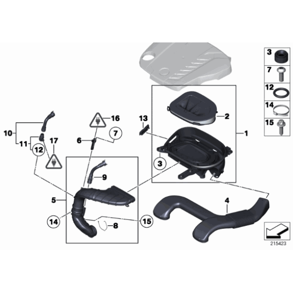 Rurka powietrza oczyszcz. odma BMW E70N X5 E71 X6 F25 X3 30dX - 13717812059