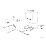 Zbiornik płynu spryskiwacza reflektorów BMW E24 628CSi 635CSi M635CSi produkowane od 06.1987r - 61661381544