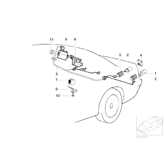 Uchwyt mocowanie czujnika PDC tył BMW E31 E32 E34 E36  - 66211382256