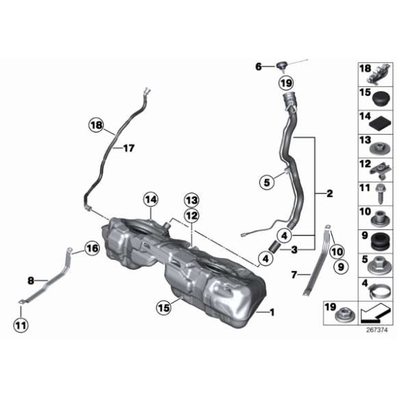 Korek wlewu paliwa BMW E60 E61 E63 E70 E71 E83 E84 F01 G15 G31 G32 MINI - 16117222392