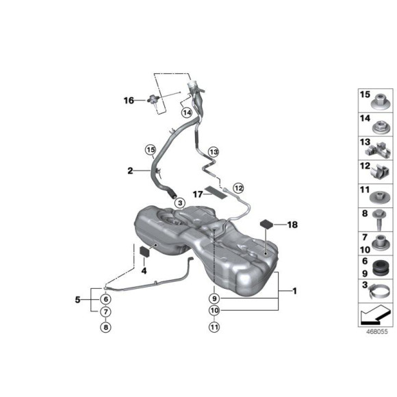 Korek wlewu paliwa BMW E60 E61 E63 E70 E71 E83 E84 F01 G15 G31 G32 MINI - 16117222392