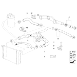 Przewód elastyczny układu chłodzenia wlotowy BMW E31 850Ci 850SCi M70 M73 - 64211383350